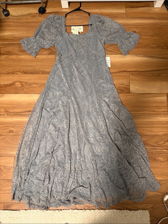 Joyfolie Dresses & Skirts - Joyfolie Gray Lace Maxi Dress